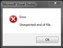 visio unexpected end of file